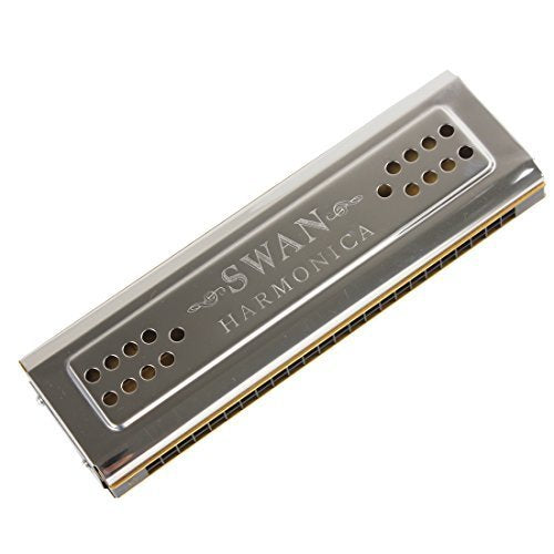 Swan 24 Holes Harmonica Tremolo (silver, Key Of C&G Double-side)