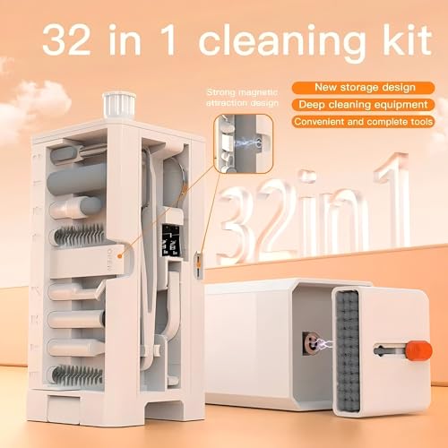 32‑in‑1 Electronics Cleaning Kit, Multi‑Function Cleaner Tool for Phone Charging Port, Keyboard, Earbuds, Camera, Game Console, All‑in‑One Digital Device Cleaning Brush Set