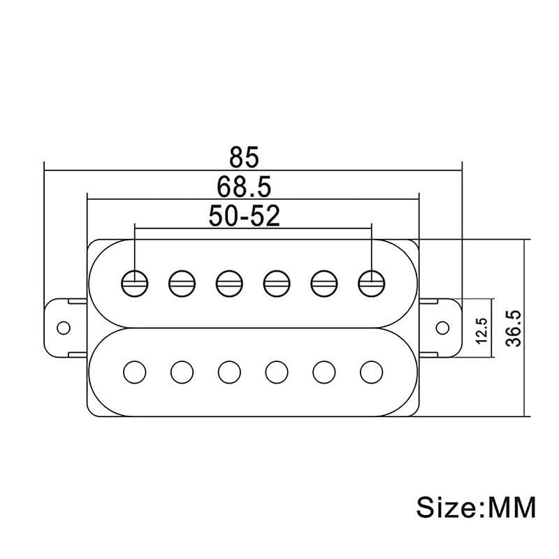 [AUSTRALIA] - SAPHUE 1pcs Bridge Alnico 5 Electric Guitar Pickup Humbucker Double Coil Pickup Alnico V Guitar Parts,White Copper Base Plate(black,1PCS) black 1 