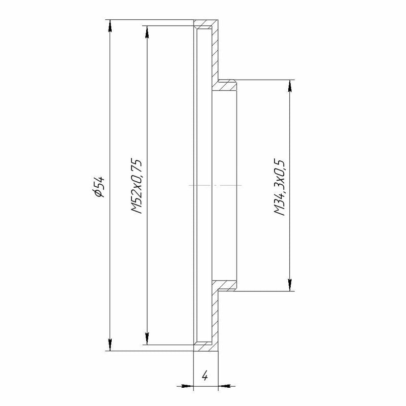 [AUSTRALIA] - M34.5x0.5 Thread Pitch Male to M52x0.75 Female Thread Adapter Step-Up Ring for El-Nikkors 4/50mm 