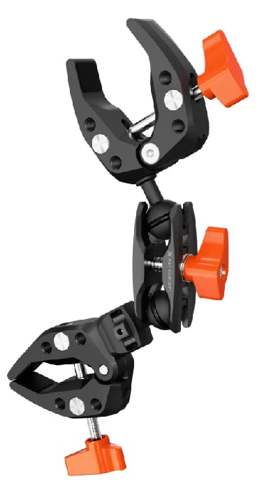 [AUSTRALIA] - K&F CONCEPT Double Super Clamp Camera Mount with 1/4" Threads Metal Clamp for Chair, Pole, Tripod, Desk, Flag, Umbrella, Motorcycle Mount 