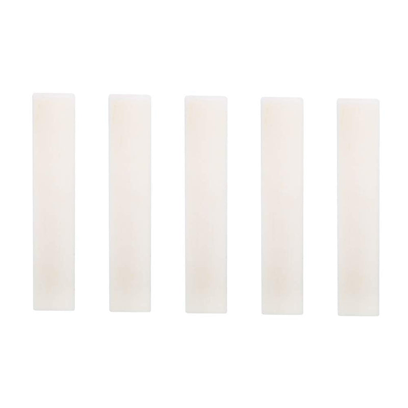 Bone Guitar Nuts Blank, DIY Blank Buffalo Bone Nut String Pillow for Classical Electric Acoustic Guitar Buffalo Bone Nut or Saddle Blank Replacement Part, 2 x 0.2 x 0.4in (5 Pcs) 5 Pcs
