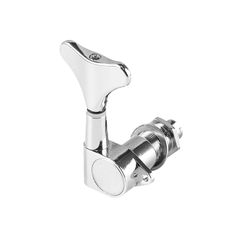 4 Right Inline Sealed Bass Tuners Tuning Pegs Keys Machine Heads Set for Precison Bass or Jazz Bass (Chrome) Right (×4) Chrome