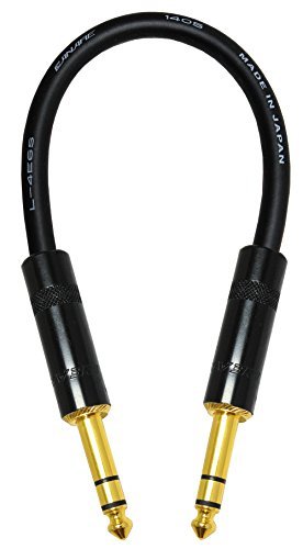 2 Units - 6 Inch - Canare L-4E6S Star Quad, Patch Cable terminated with Neutrik-Rean NYS ¼ Inch (6.35mm) Gold TRS Stereo Phone Plugs - CUSTOM MADE By WORLDS BEST CABLES.