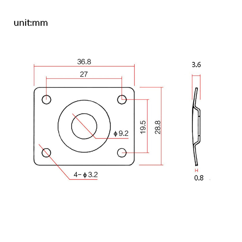 Square Metal 1/4 Output Jack Plate Input Jack Socket for Electric Guitar Bass (Chrome) Chrome