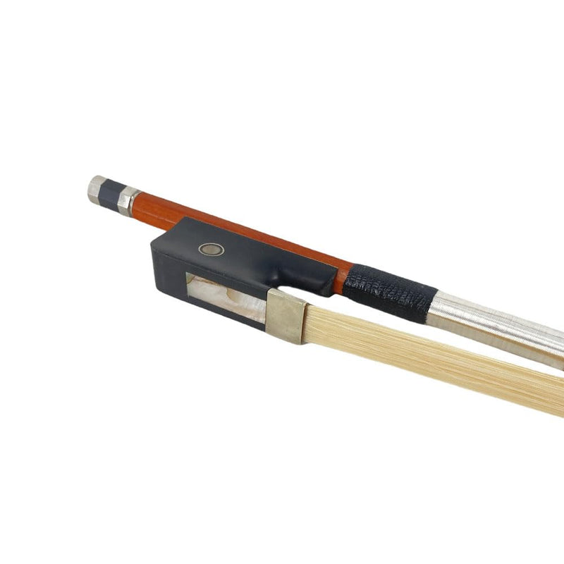 3/4 size Double bass bow Brazilwood Ebony Frog Natural Mongolian HorseHair Well Balance (French Style) French Style Pearl Eye Inlay