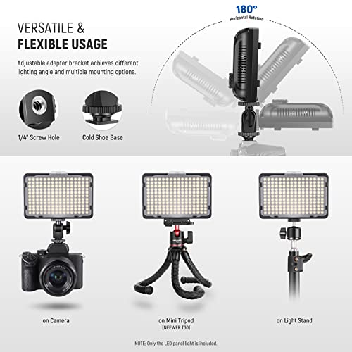 Neewer on Camera Video Light Photo Dimmable 176 LED Panel with 1/4" Thread for Canon, Nikon, Sony and Other DSLR Cameras, 5600K (Battery Not Included) PT-176S
