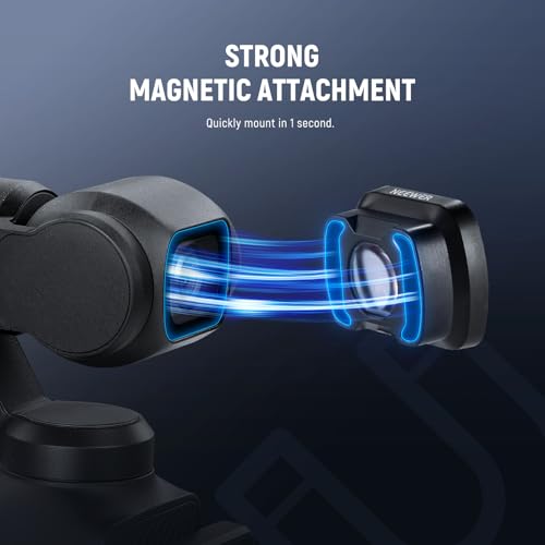 NEEWER 2x Macro Lens Compatible with DJI Osmo Pocket 3 / Pocket 4 / Xtra Muse, 3 Elements 3 Groups HD Magnetic Close Up Macro Photography Lens, Do Not Stack Filters, LS-64