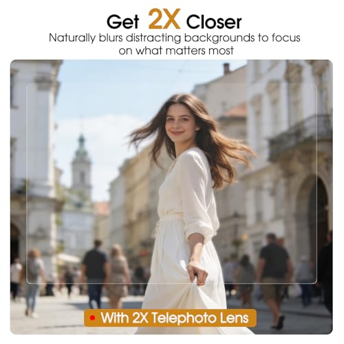 2X Telephoto Portrait Lens Compatible with DJI Osmo Pocket 4 & Pocket 3, 4 Elements 3 Groups Multicoated Optical Glass, Magnetic Lens Attachment
