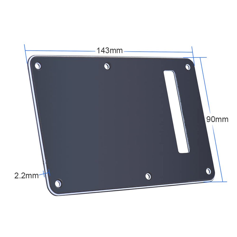 Pickguard Tremolo Cavity Cover Backplate Back Plate 3Ply for Modern Style Electric Guitar Black