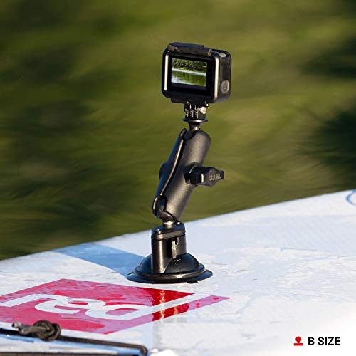 RAM MOUNTS Twist-Lock Suction Cup Base with B Size 1" Ball Mount | Windshield and dash mounting base, compatible with RAM Mounts holders and arms