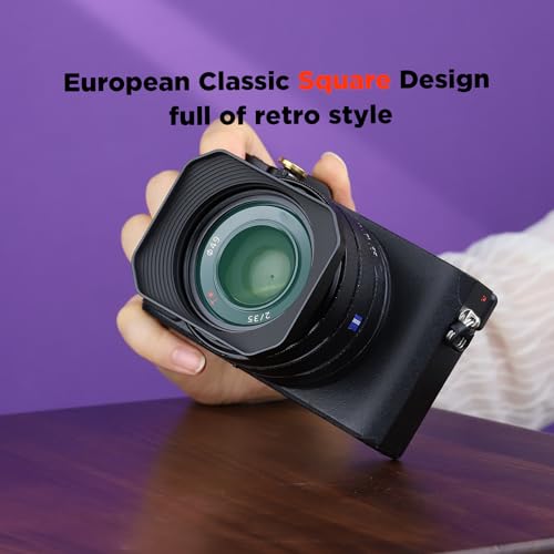 Haoge Metal Square Lens Hood for Sony RX1R3 M3 FE 40mm F2.5 G FE 50mm F2.5 G FE 24mm F2.8 G Lens Shade on Sony A7CII A7CR A7R4 Bayonet Mount LH-S245G-N