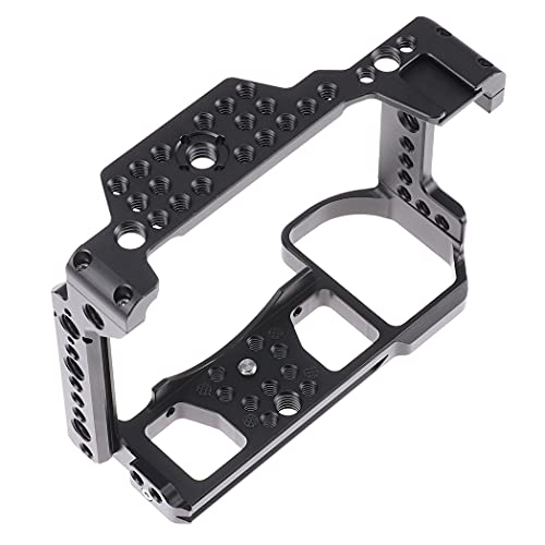 Z5 Z6 Z7 Cage, Hersmay Camera Cage with Top Handle for Nikon Z5/ Z6/ Z7/ Z6II/ Z7II Mirrorless Camera with Cold Shoe,ARRI Handle Locating Holes,Multiple 1/4" 3/8" Screw Holes