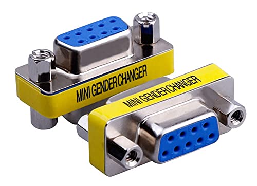 LuoQiuFa 2 Pack Rs232 Serial Cable 9 Pin DB9 Female to FemaleGender Changer Coupler Adapter Connector