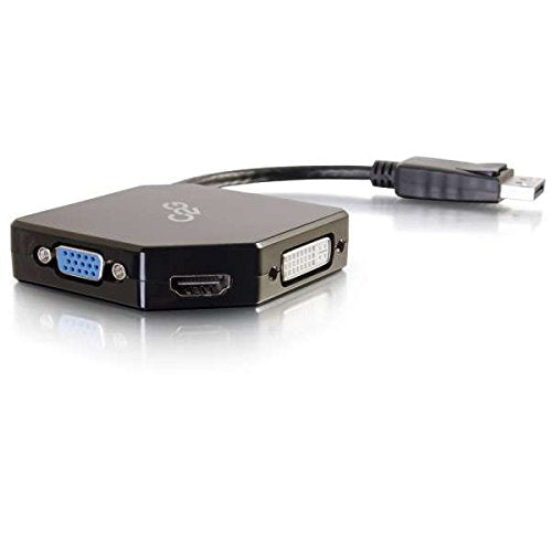 C2G/Cables to Go DisplayPort to HDMI, VGA, or DVI Adapter Converter (54340) HDMI DVI VGA Adapter Black