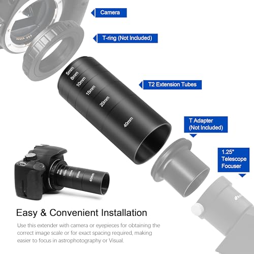Astromania M42 Extension Tube Kit Telescope with T Thread 5 8 10 15 20 40mm 5mm 8mm 10mm 15mm 20mm 40mm