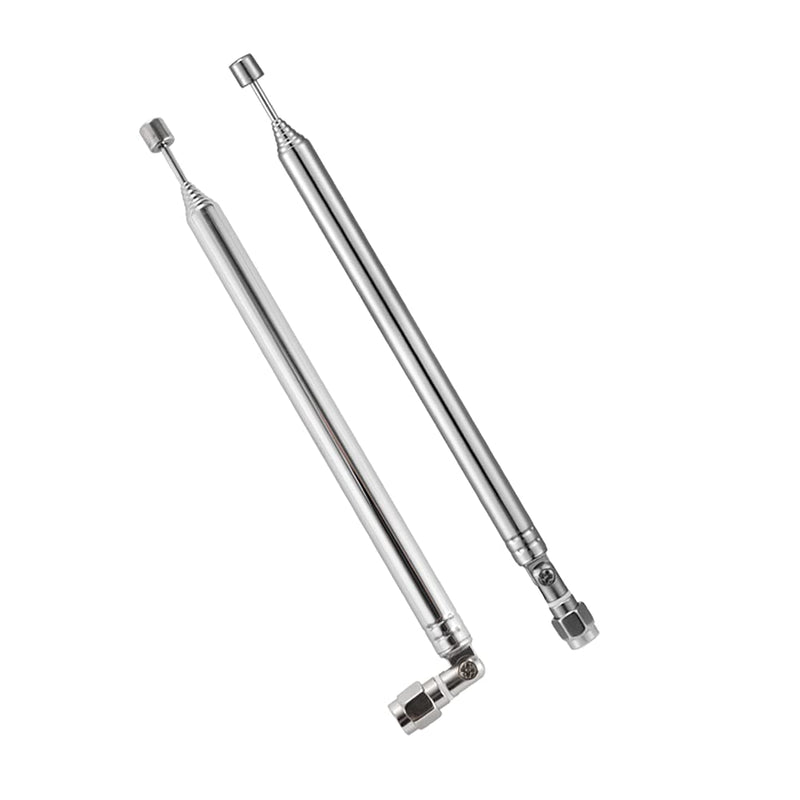 2PCS 8 Sections Telescopic Antenna SMA Male Connector Radio Replacement Antenna 73.5cm/28.9IN for TV AM FM Radio Stereo Receiver 2 pcs