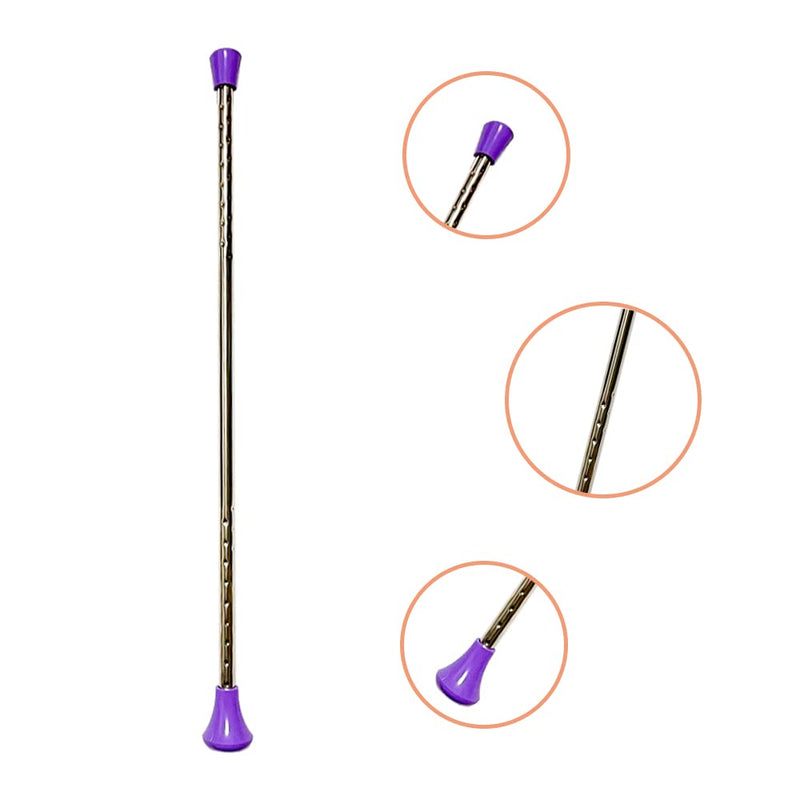 26-inch Twirling Baton Spinning Dance Baton Metal Rhythmic Gymnastics Conducting Batons for Child in Majorette-Complete with 1 Dance Ribbon Rainbow Streamer Purple,1 Pack