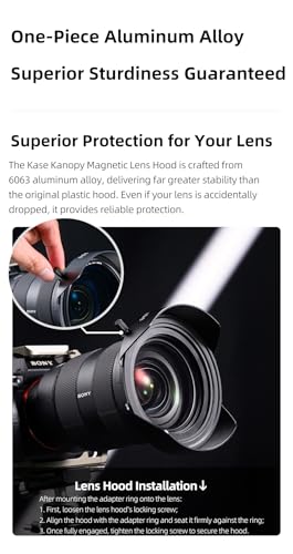 Kase Kanopy Magnetic Metal Lens Hood for Revolution/Revolution Plus 95mm Filters (Hood + 82mm Adapter) Hood + 82mm Adapter