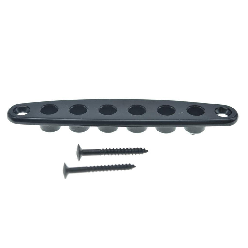 KAISH Guitar Bridge String Thru Body Ferrule Plate Guitar String Ferrules String Bushing Plate for Electric Guitar Black