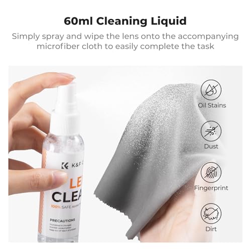 K&F CONCEPT 25 in 1 Camera Pro Cleaning Kit, APS-C Lens and Sensor Cleaner 16mm