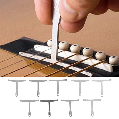9 Pcs Understring Radius Gauge, Universal Guitar Gauge for Guitar Bass Bridge Fingerboard Saddle 7.25~20 Playing Accessories