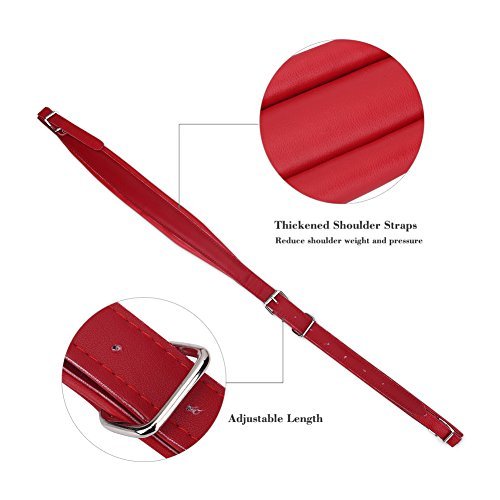 [AUSTRALIA] - VGEBY Adjustable faux leather accordion strap for 16-120 bass Red 