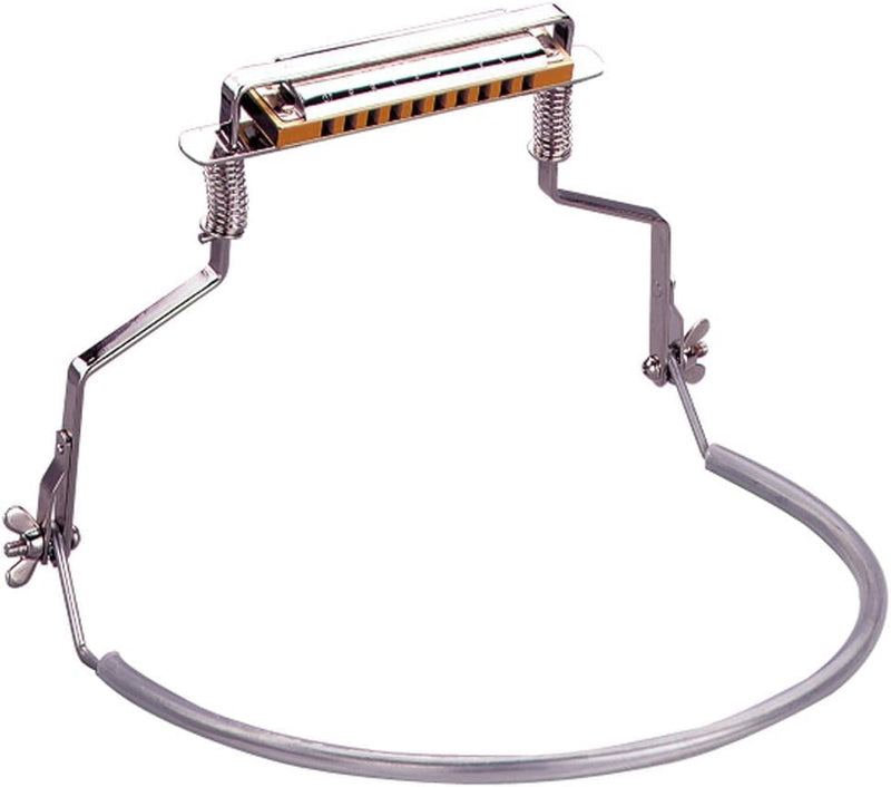 [AUSTRALIA] - Hohner Harmonica Holder HH01,10 Hole Professional Harmonica Holder Neck, Anti-Scratch Adjustable Harmonica Neck Brace,Hands-Free & Juliet Music Note Sticker Silver 