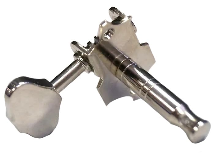 Grover V97N STA-TITE 14:1 Open Gear Guitar Tuners Vintage Style Nickel Tuning Machines 3+3 with Butter Bean Button For Solid (Vertical) Headstock with Tonebird Dunlop Polish Cloth Bundle
