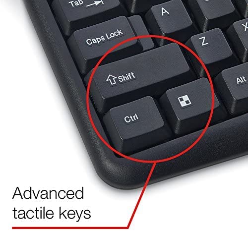 Verbatim Slimline Full Size Wired Keyboard USB Plug-and-Play Compatible with PC, Laptop - Frustration Free Packaging Black