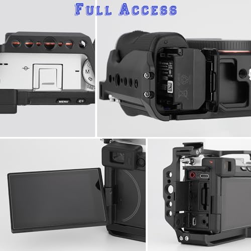 LEFTFOTO Camera Cage for Sony A7C II / A7CR,Camera Protection Frame Rig with Arca Base, Compatibility with DJI RS Stabilizer- for Vlog Video Shooting, black