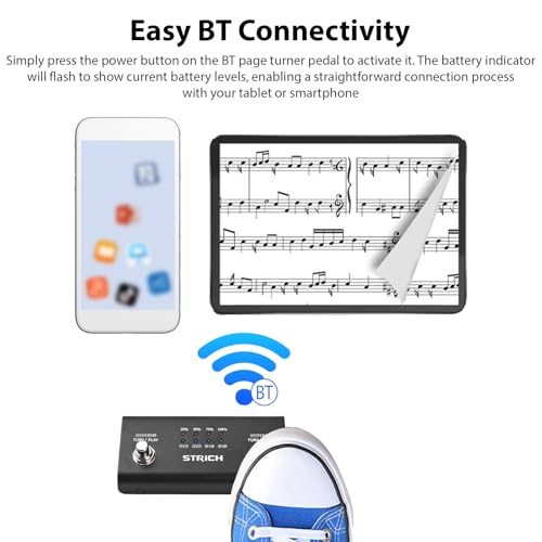 Wireless Page Turner Pedal Bluetooth Foot Controller for Music