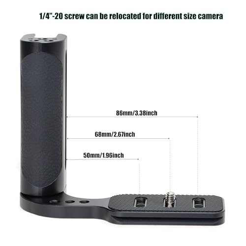 Fotga Universal Side Handle Hand Grip Holder Video Stabilizer with Arca Swiss Base Plate for Canon/Nikon/Sony/Panasonic DSLR Mirrorless Camera,Cold Shoe 1/4"-20 Holes for LED Light/Microphone
