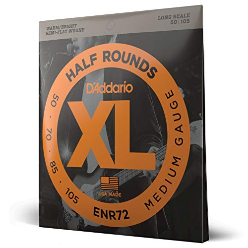 [AUSTRALIA] - D'Addario XL Half Rounds Bass Guitar Strings - ENR72 - Long Scale - Medium, 50-105 
