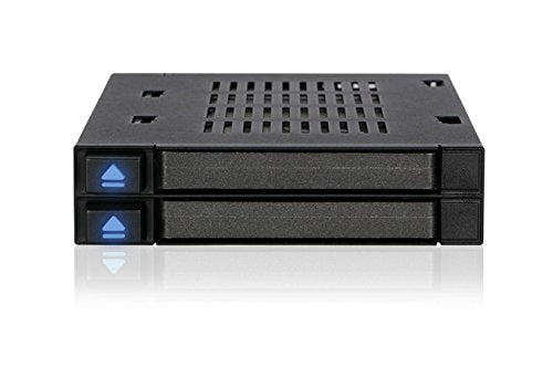 ICY DOCK Dual 2 Bay 2.5” SSD & HDD Dock Tool-Less Hot-Swap SATA / SAS Mobile Rack Enclosure for 3.5” Bay - flexiDOCK MB522SP-B