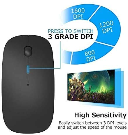 [AUSTRALIA] - Bluetooth Mouse,Rechargeable Wireless Mouse for MacBook Pro/MacBook Air,Bluetooth Wireless Mouse for Laptop/PC/Mac/iPad pro/Computer Black 