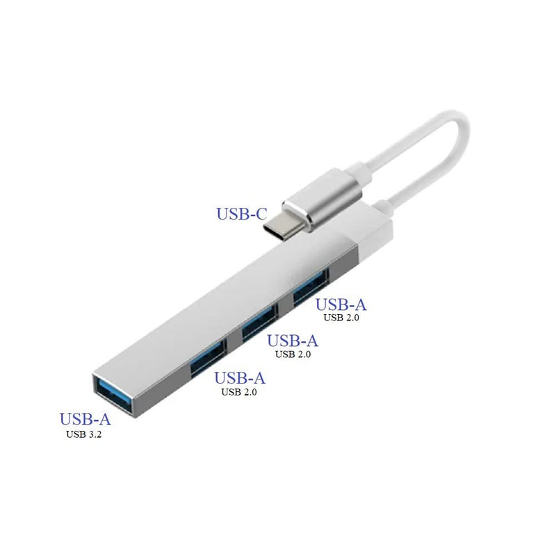 USBC_4USBA_Hub : 4 USB-A Ports in 1 USB-C Hub, USB-C to 4 USB-A for, Compatible with Windows/MacOS/Android/iOS/Linux Laptop, Notebook, Desktop Computer, Smartphones.