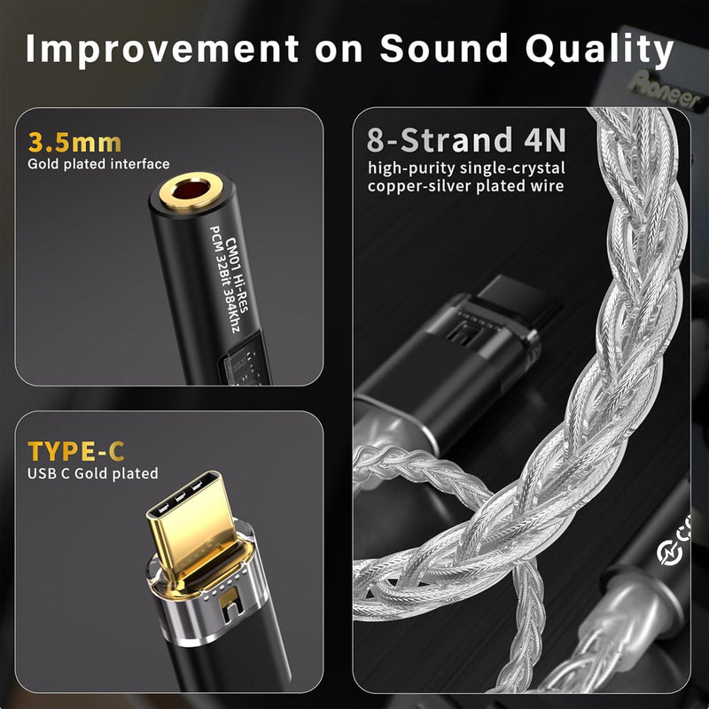 [AUSTRALIA] - USB C to 3.5mm Audio Adapter DAC Amplifier CX31993 Chip & MAX97220 High-Performance Audio Amp for Headphones, 70mW Output, JCALLY JM6 PRO 2 AUX Dongle for iPhone, Android, PC 