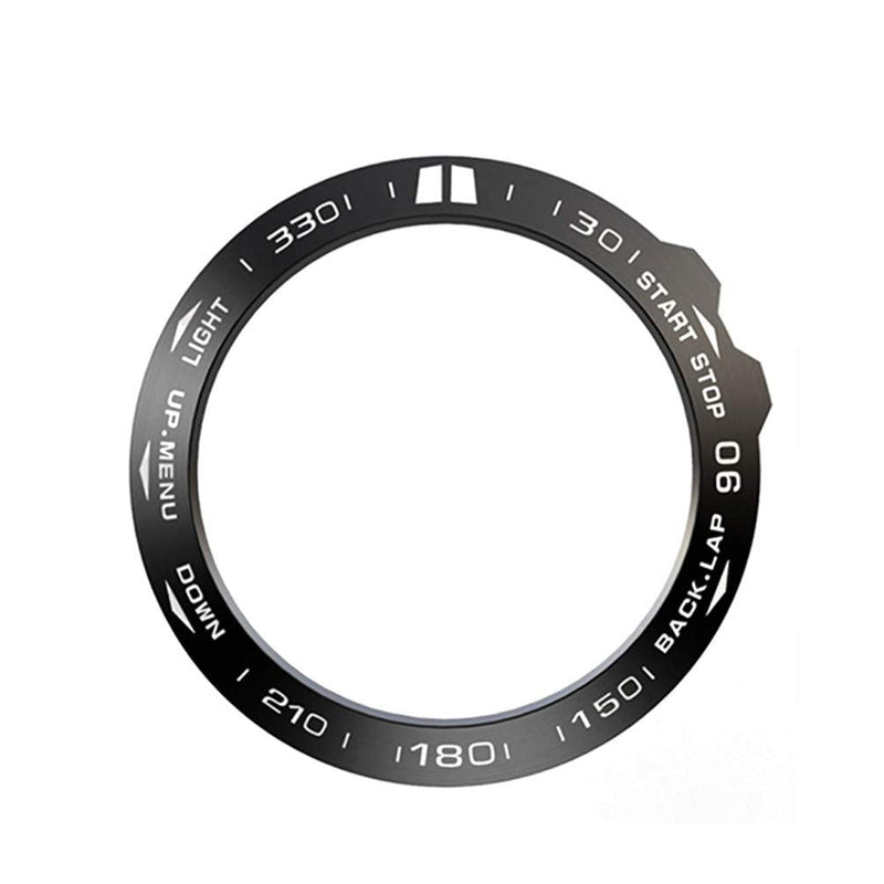 Abanen for Fenix 5X/Fenix 5X Plus Watch Bezel, Stainless Steel Polished Adhesive Cover Anti-Scratch Protector Cover Ring for Garmin Fenix 5X/Fenix 5X Plus (Black-White) Black-White