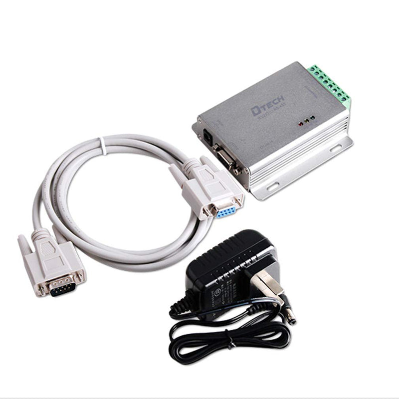 DTECH Industrial Grade RS232 to RS485 Serial Converter 3 Channel RS-485 Expansion Hub with 600W Surge Protection TX RX LEDs Power Adapter Terminal Block