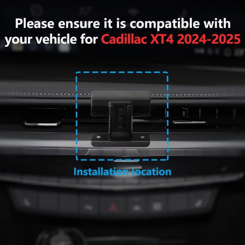 Car Phone Holder Mount for Cadillac XT4 2024-2025 Car Accessories Car Mount 360°Rotation for Car Phone Holder Magnetic Hands Free Compatible with iPhone Samsung Smartphones