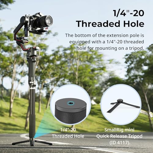 SmallRig Gimbal Extension Pole, 15''/37cm Carbon Fiber Gimbal Extension Arm