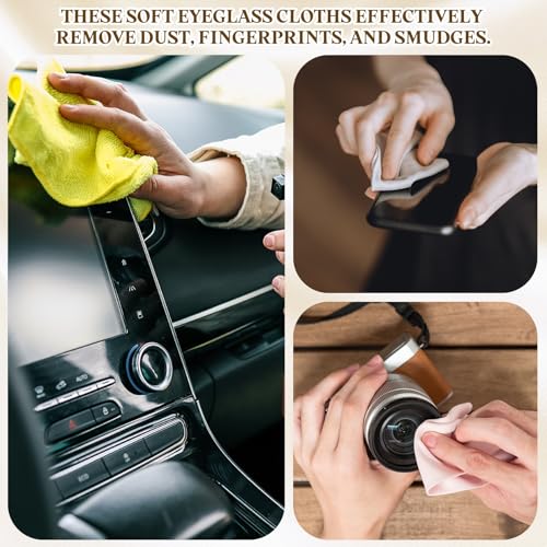 PATIKIL 6Pcs Soft Eyeglass Cloths, 15.8 x 15.8 Electronics Microfiber Cleaning Cloths Eyeglass Cleaning Fabric for Lens Wipes Glasses Cleaner Jewelry LCD Screens Cameras, Black