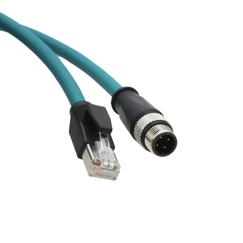 Ethernet M12 4 Pin D-Coding RJ45 CAT5e Cable, for Datalogic Omron Profinet Network LED Power Barcode Reader Sensor Industrial Machine 8m