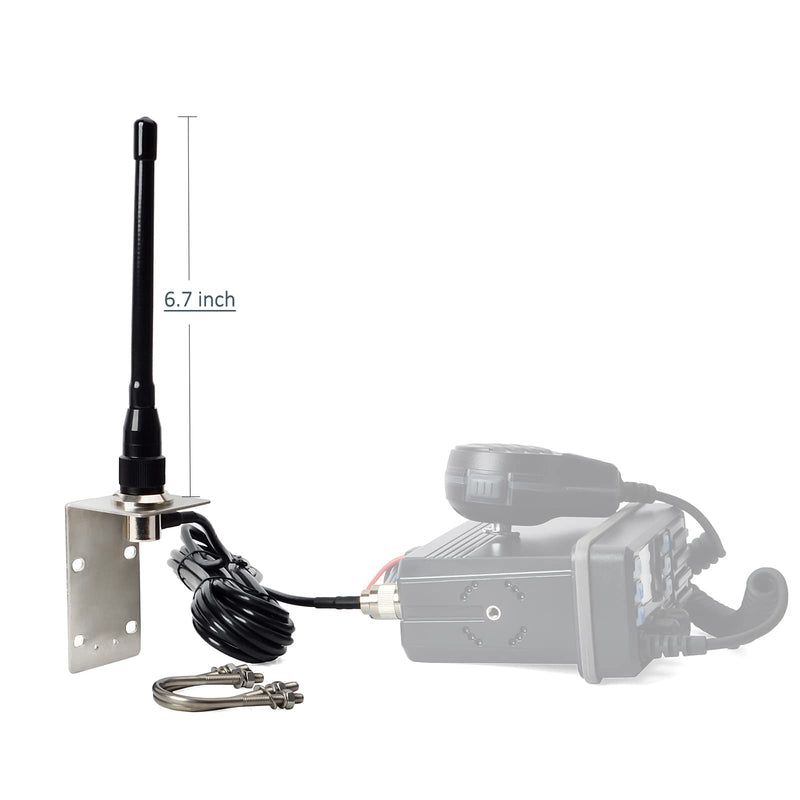 UAYESOK Small VHF Marine Antenna, Stubby Boat Antenna | 16.4ft RG-58 Coaxial Cable, L-Mount Bracket, Easy to Install