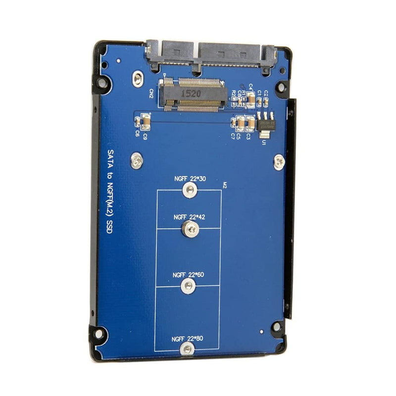 [AUSTRALIA] - NFHK B+M Key Socket 2 M.2 NGFF (SATA) SSD to 2.5 SATA Adapter Card Adapter with Black Metal Case NGFF B-key to SATA 