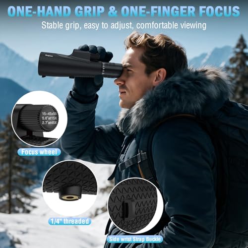 15-45x55 High Power Zoom Monocular Telescope for Adults Bird Watching 15-45x55