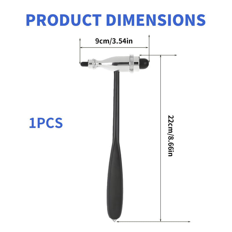 [AUSTRALIA] - Neurological Reflex Hammer, Medical Hammer, Neuro Reflex Hammer with Double Plastic Head, Double Functional Head Reflex Hammer, Lightweight Percussion Reflex Hammer, for Reflex Tests (Black) 