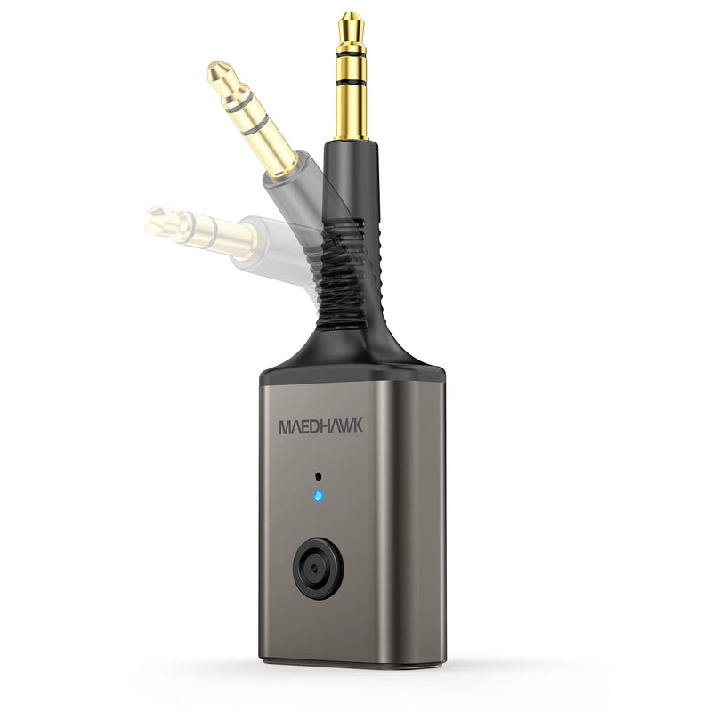 [AUSTRALIA] - MaedHawk Portable Bluetooth 5.3 Wireless Audio Receiver, Rotatable 3.5mm Adapter for Car Home Stereo Speaker Wired Headphones, Hands-Free Calls 