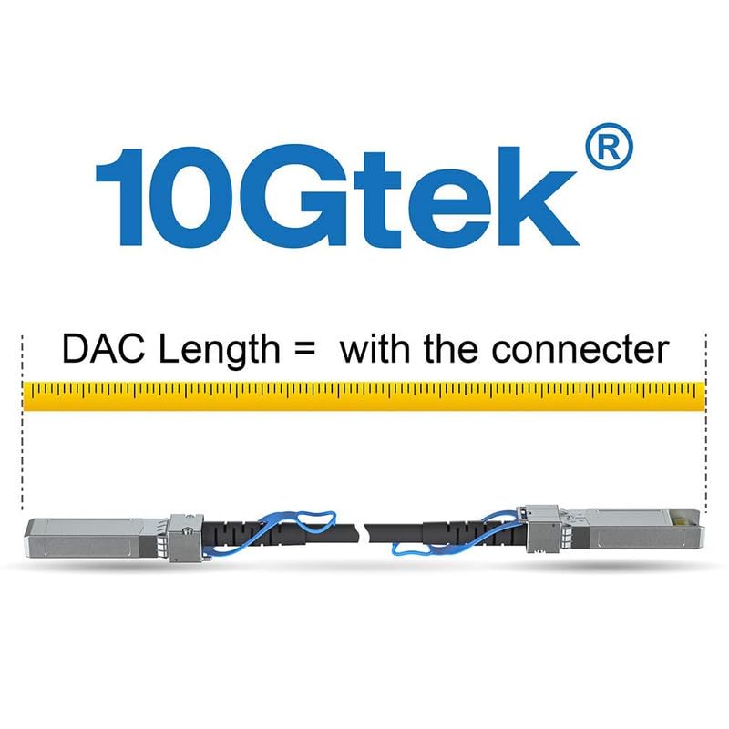 10Gtek 1.25G SFP DAC Twinax Cable - Gigabit Passive Direct Attach Copper Twinax SFP Cable for Cisco SFP-1GBASE-CU0.5M, Ubiquiti UniFi, Fortinet, Netgear, TP-Link and More, 0.5-Meter(1.6ft), 2-Pack 0.5m